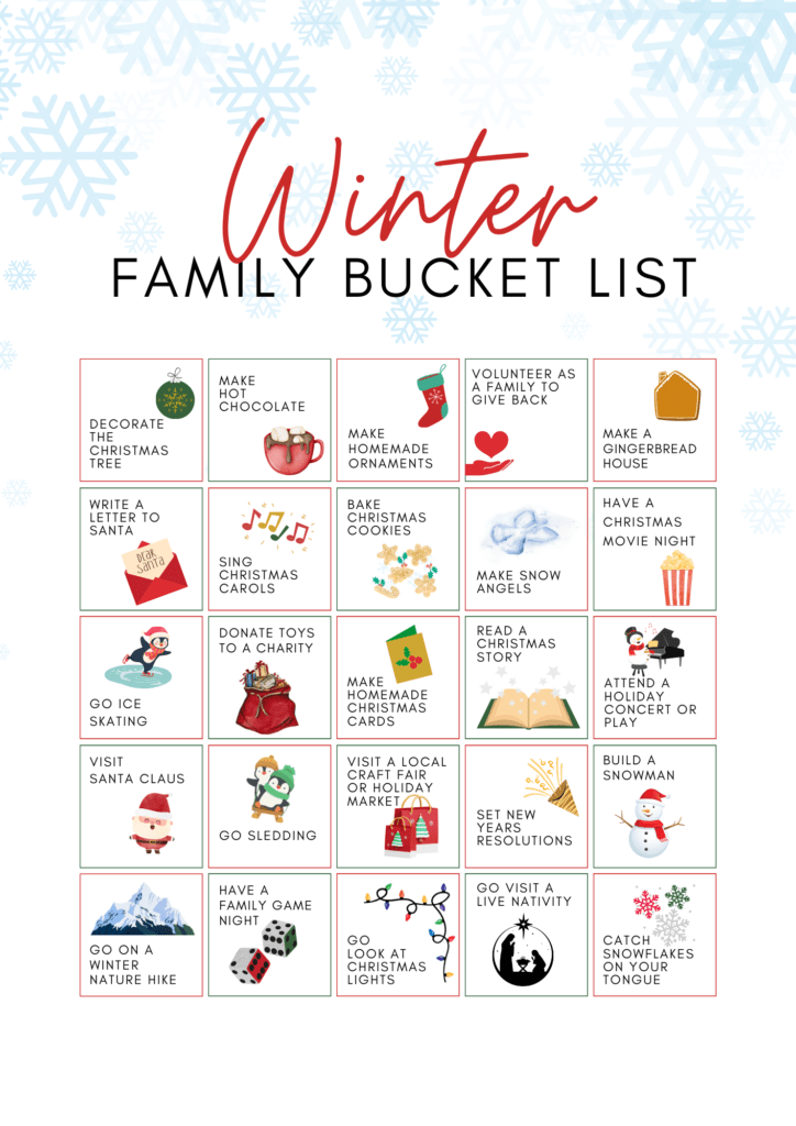 Family Bucket LIst - Winter